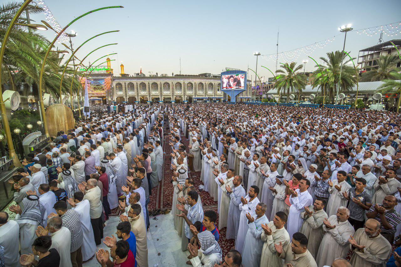 کربلا؛ بین الحرمین میں نماز عید فطر کی ادائیگی