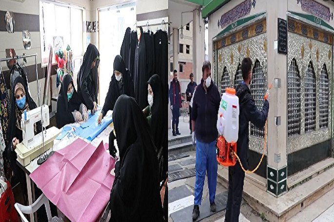 فیلم | تولید ماسک رایگان در امام‌زادگان رامسر