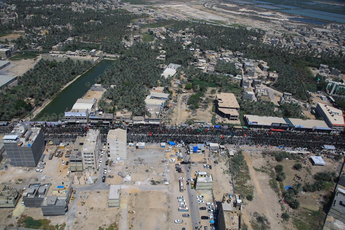 تصاویر هوایی از مراسم «رکضه طویریج» در کربلای معلی