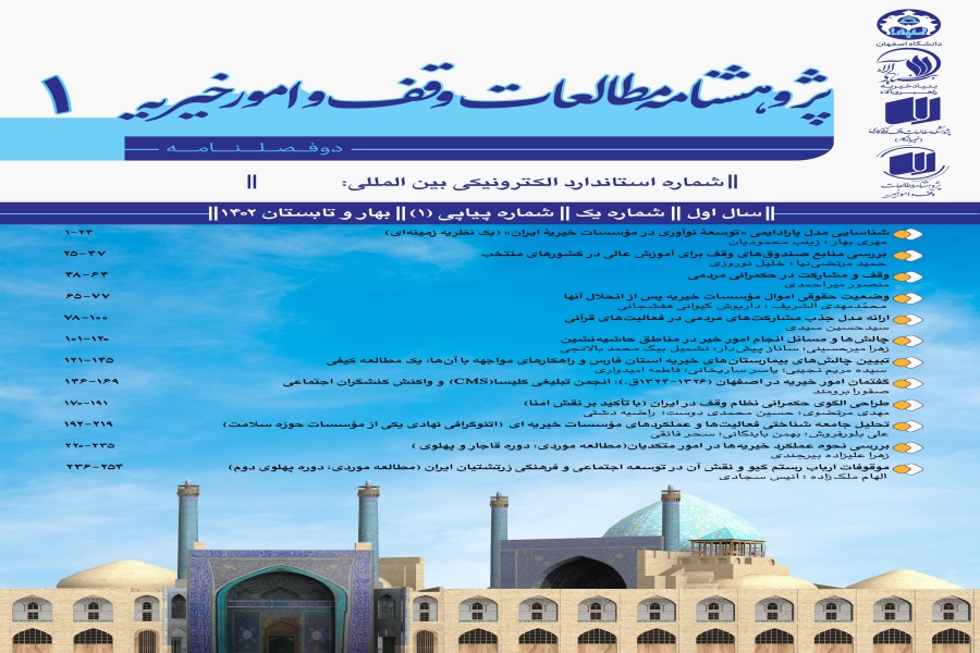 اولین شماره دوفصلنامه «پژوهشنامه مطالعات وقف و امور خیریه»