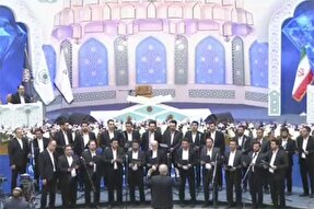 فیلم | اجرای گروه «اهل بیت(ع)» در اختتامیه مسابقات بین‌المللی قرآن