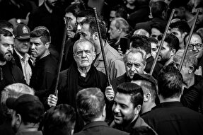 حضور رئیس‌جمهور در مراسم عزاداری تاسوعای حسینی تبریز + عکس