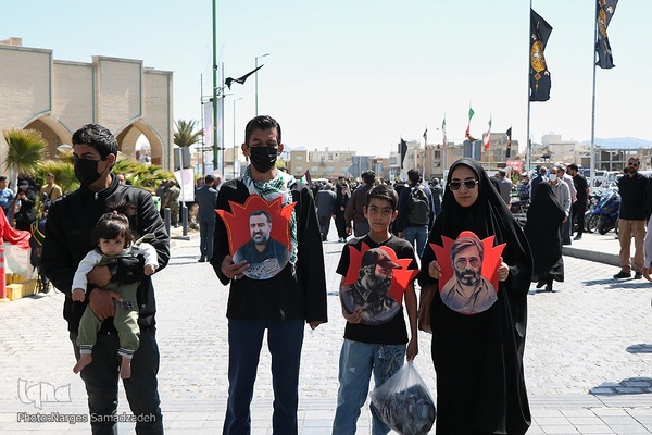 آیین تشییع و خاکسپاری پیکر شهید زاهدی در اصفهان